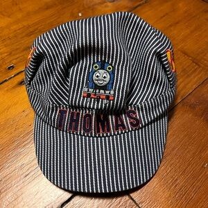 Thomas the tank Engine conductor hat pinstripe embroidered EUC